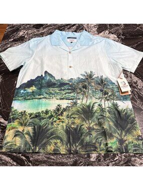 Roark X Hinano Gonzo Otemanu SS Woven Shirt Light Blue Mens Size Large NWT $79